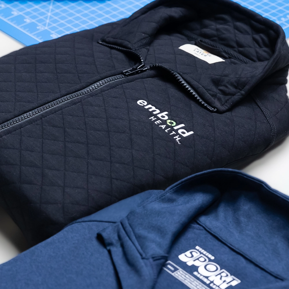 Marine Layer Custom Apparel. Custom pullovers. Custom corporate apparel. Custom printed t-shirt.